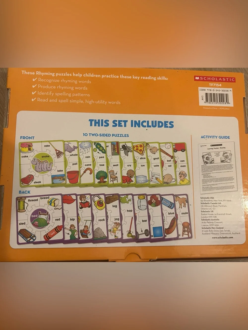 Scholastic Learning Puzzles- Rhyming